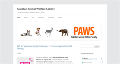 Desktop Screenshot of pawspakistan.org